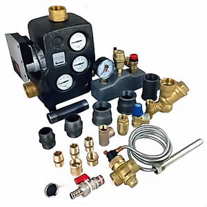 🛠️ Heizsystem-Komponenten: vielseitige Ventile, Manometer und Anschlüsse für effiziente Wärme. 🌡️