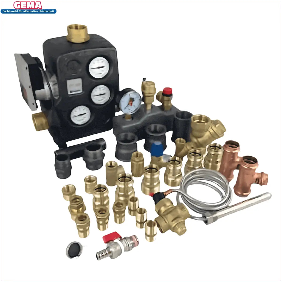 Assorted plumbing fittings und Manifold für Heizkessel Defro Epsilon Anschlussset