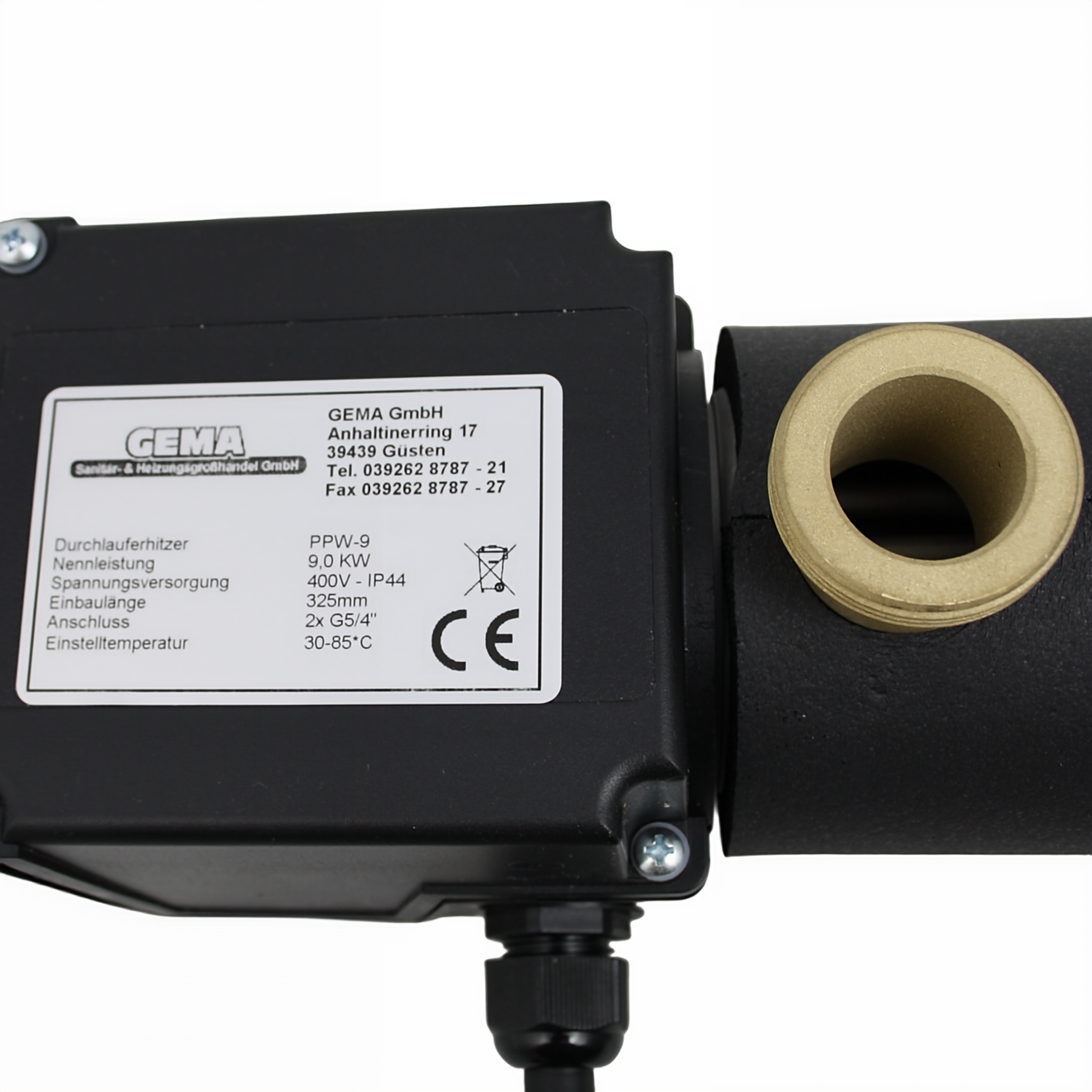Durchlauferhitzer Zusatzheizung 6 und 9 KW GEMA Trinkwasser Heizmodul PV.