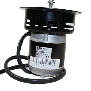Schwarzer silberner Elektromotor mit Kabel für Holzvergaserkessel Attack DPX SLX bis 35kW