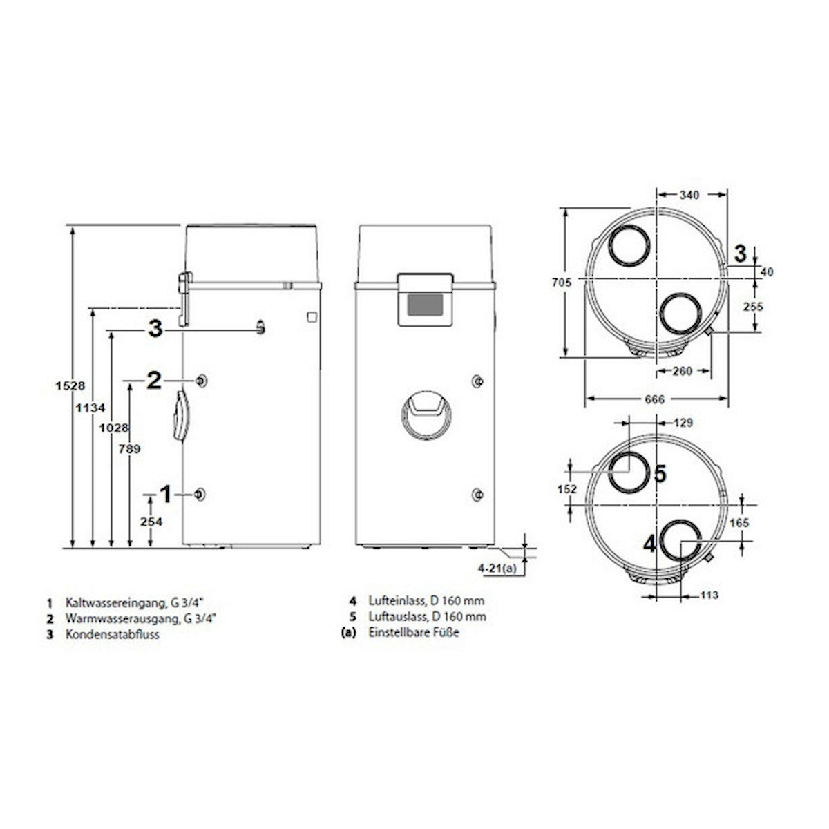 Remeha Warmwasser-Wärmepumpe Azorra Ace 250 Liter 2,4 kW.