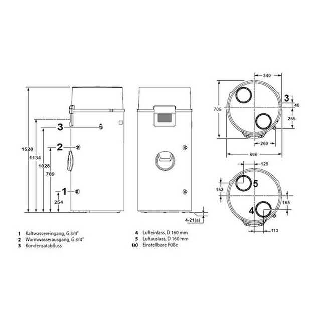 Remeha Warmwasser-Wärmepumpe Azorra Ace 200 Liter 2,4 kW.