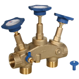 Brassmanifold mit blauen Knöpfen für aqmos r2d2-72, harz geleitet, weiches Wasser