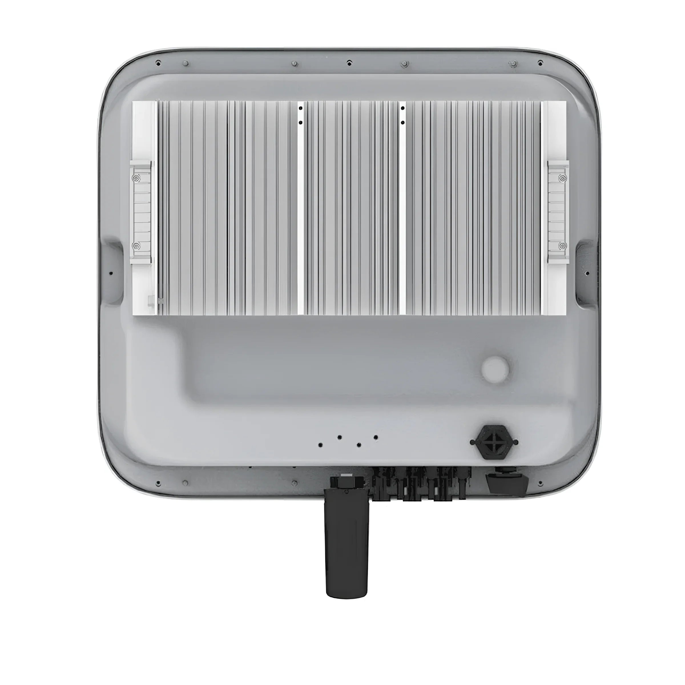 Grauer Sun2000-8KTl-M1 Hybridwechselrichter mit Kühler im PV Komplettpaket Huawei 8kW Vertex S+ Black