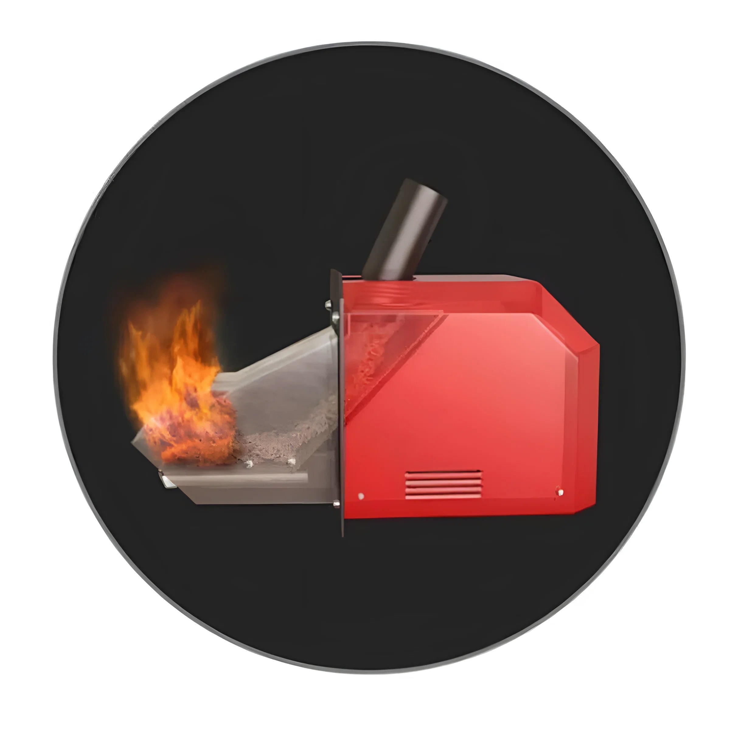 Red Pellet Burner mit Flammen für attack slx kombikessel mit beeindruckendem wirkungsgrad