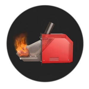 Red Pellet Burner mit Flammen für attack slx kombikessel mit beeindruckendem wirkungsgrad