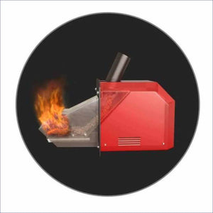 Rote Pelletheizung mit Flammen im Produkt Attack SLX Kombikessel 20 kW