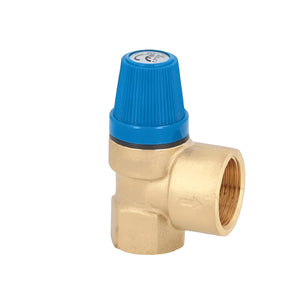 Brassdruckminderungsventil mit blauer Regelknopfin, passend für Brauchwasserspeicher 150 L mit Incoloy 825 Heizstab