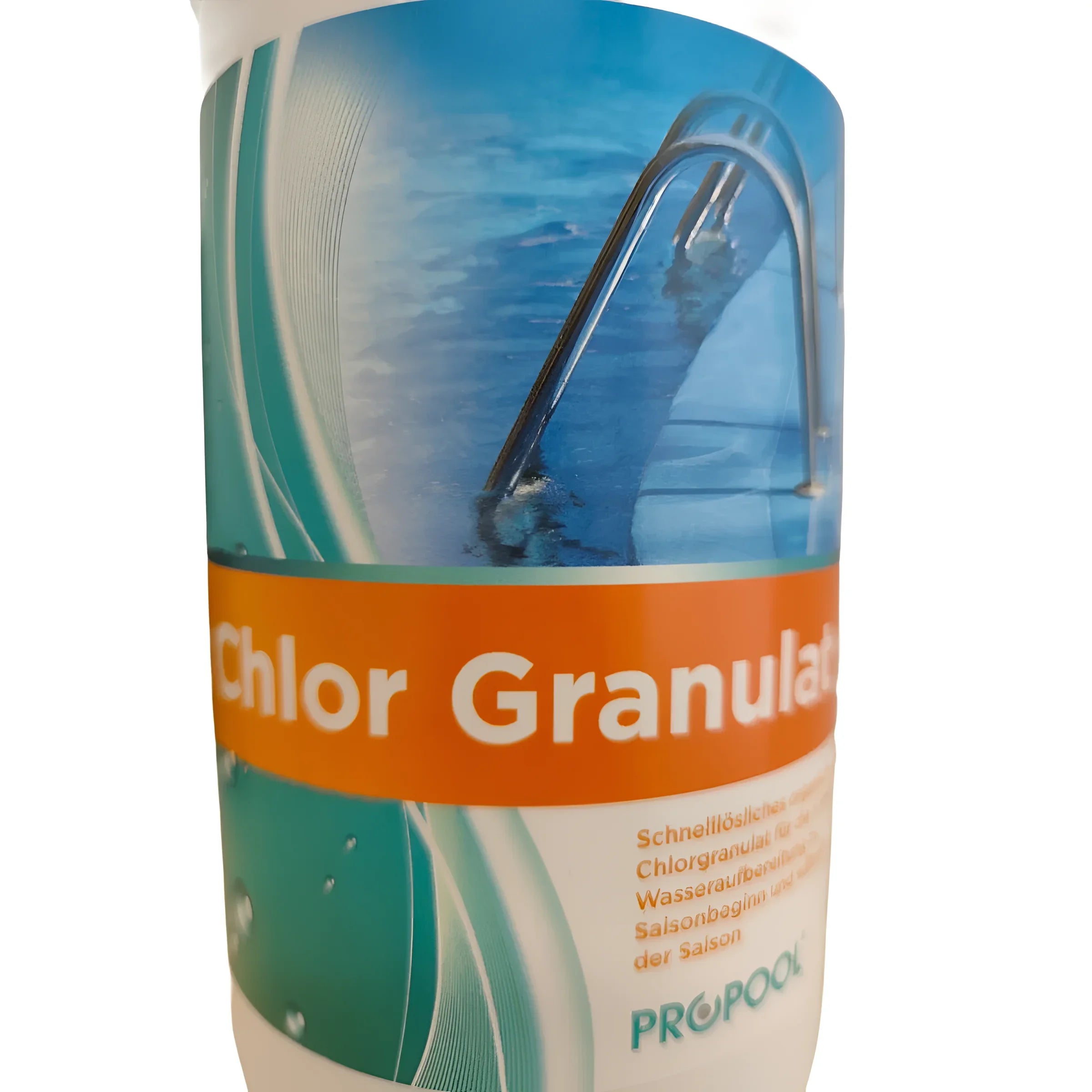Behälter mit Chlorgranulat für effiziente Wasserdesinfektion im Pool und Boilers