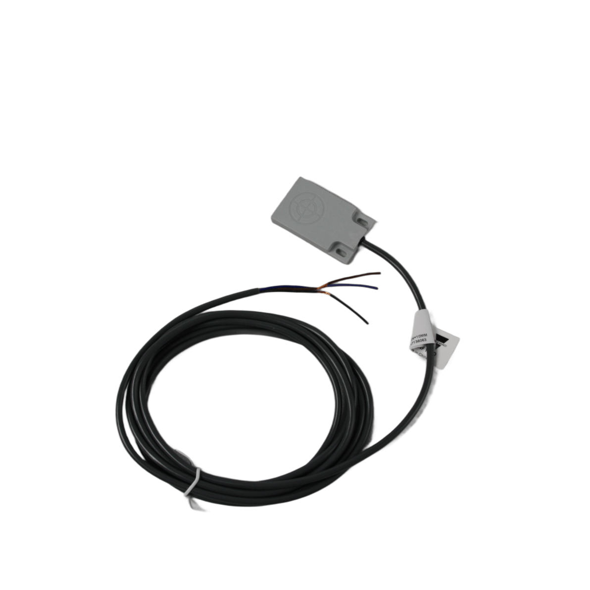 Grauer Sensor mit schwarzem Kabel für Attack Wood&Pellet Pelletfüllstandsensor, 10-30VDC