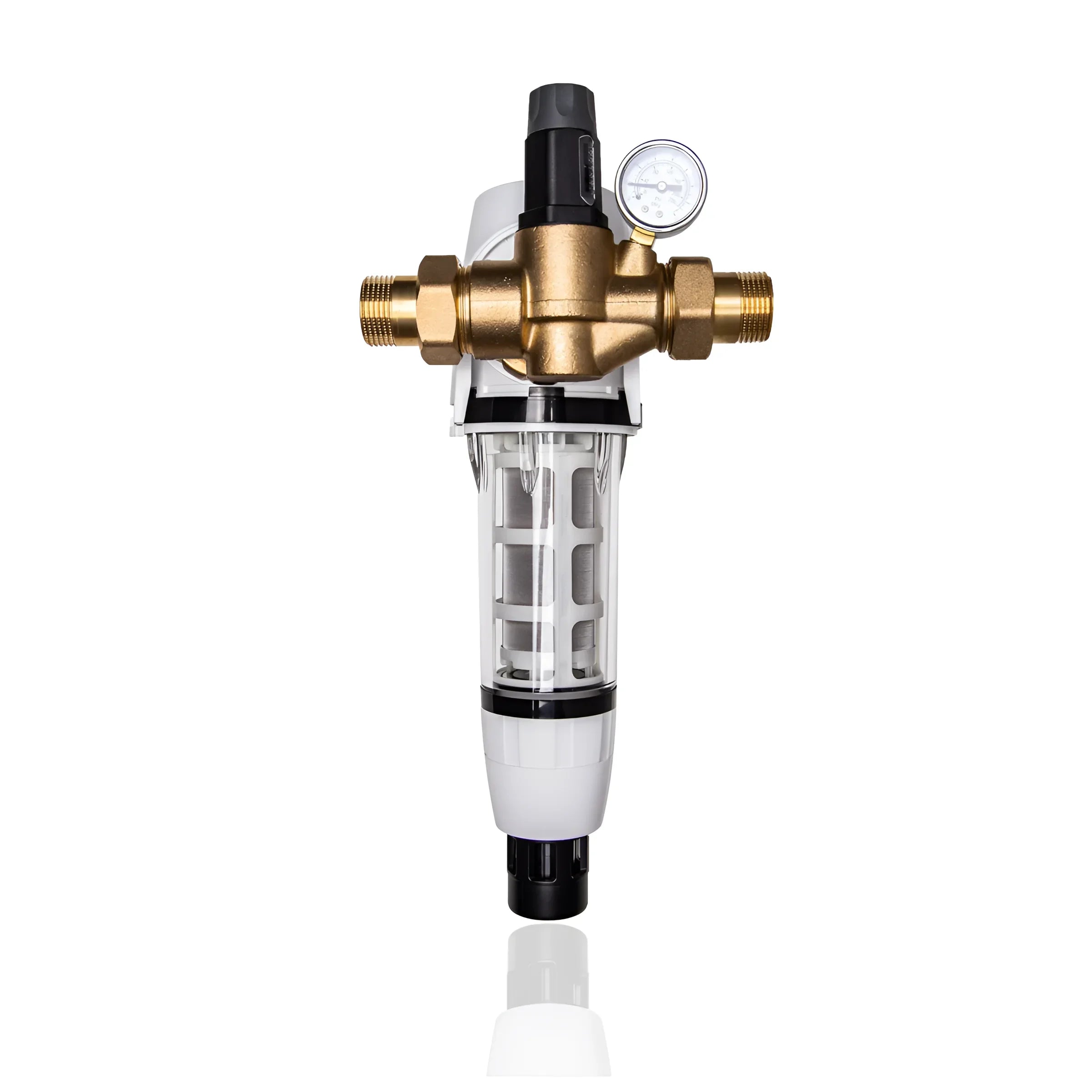 Brass und Plastik Wasserfilter für Aqmos Hauswasserfilter mit Druckminderer und Manometer