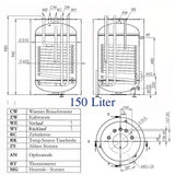 Warmwasserspeicher Unterstellspeicher 150 Liter Trinkwasser.
