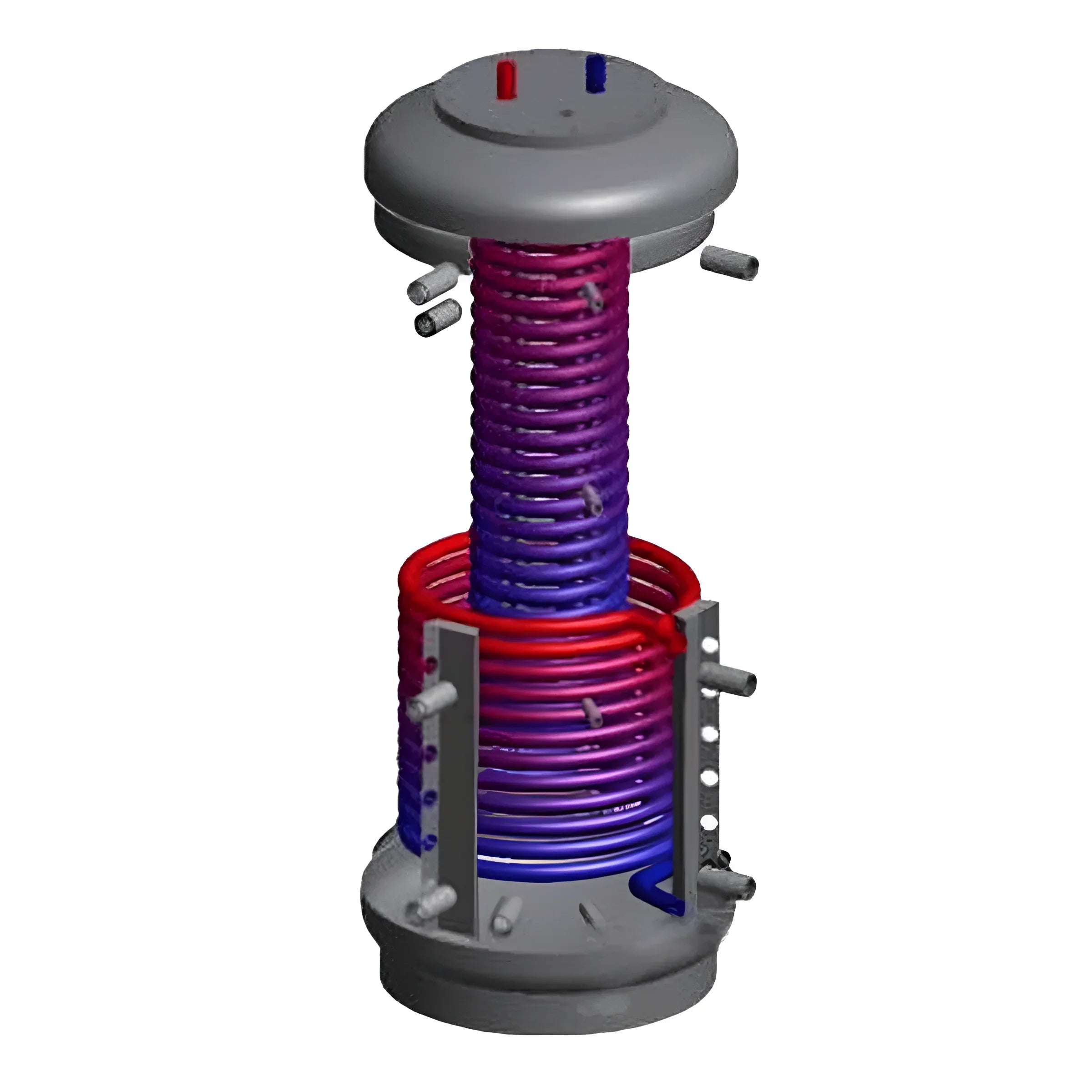 3D-Diagramm des Hygienespeichers mit Heat Pipe-Technologie für effiziente Heizsysteme 🌞🔥