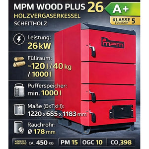 Holzvergaserkessel MPM 26 kW effizient und nachhaltig für umweltfreundliche Wärmebereitstellung