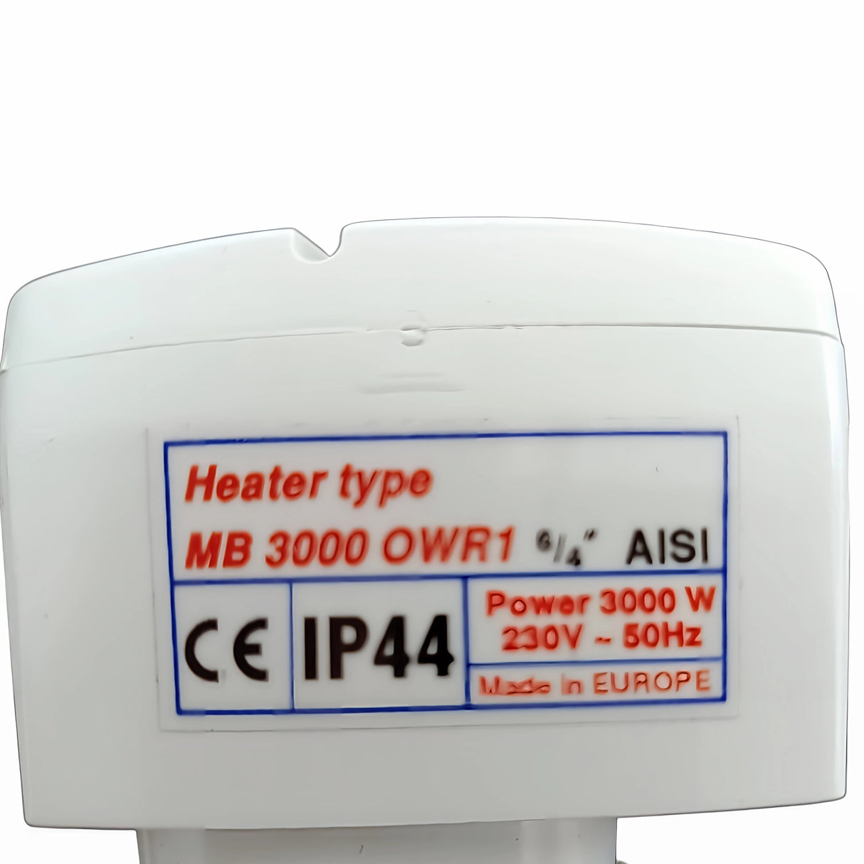 3 kW/230 V – ηλεκτρική θέρμανση για αποθήκευση πόσιμου και οικιακού νερού