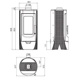 Designerski kominek żeliwny Plamen Tara – niezależny od powietrza w pomieszczeniu