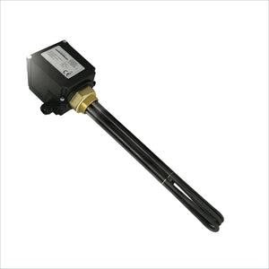 Black heizstab heizpatrone mit Messingfitting und schwarzer Steuerbox für effiziente Notheizung