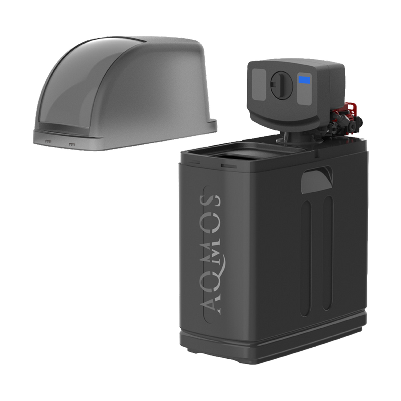AQMOS R2D2-72 Black Edition water softening system set with backwash filter, connection set and mounting block