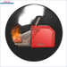Roter Pelletbrenner mit Flammen für Attack SLX Kombikessel 35 kW für Holz und Pellets