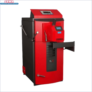 Red und schwarzes Heizungssystem des Attack SLX Kombikessel für Holz und Pellets 25 kW