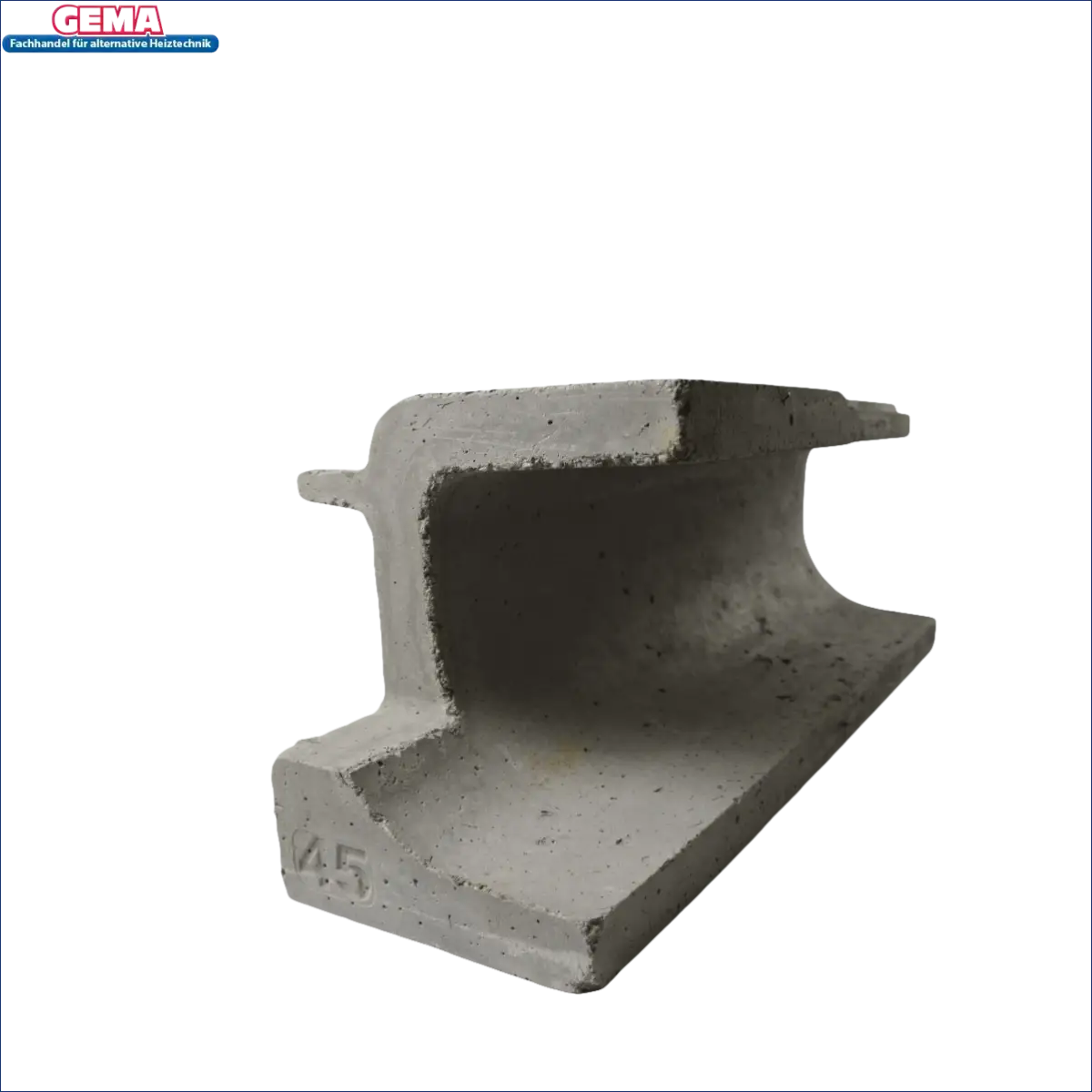 Grauer Betonblock mit gebogener Kanal für Attack SLX Schamottstein links 40|45|50|55 kW