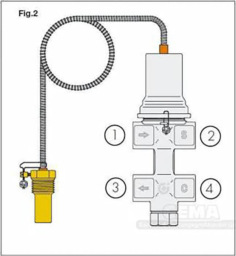 Caleffi doppelte thermische Ablaufsicherung ½" öffnet bei 90 - 100°C - GEMA Shop