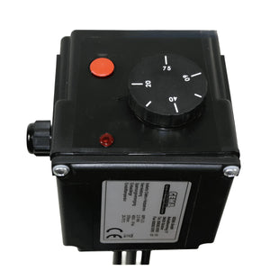 Schwarzer elektrischer Steuerkasten mit Temperaturregler für Heizstab Heizpatrone 6 kW
