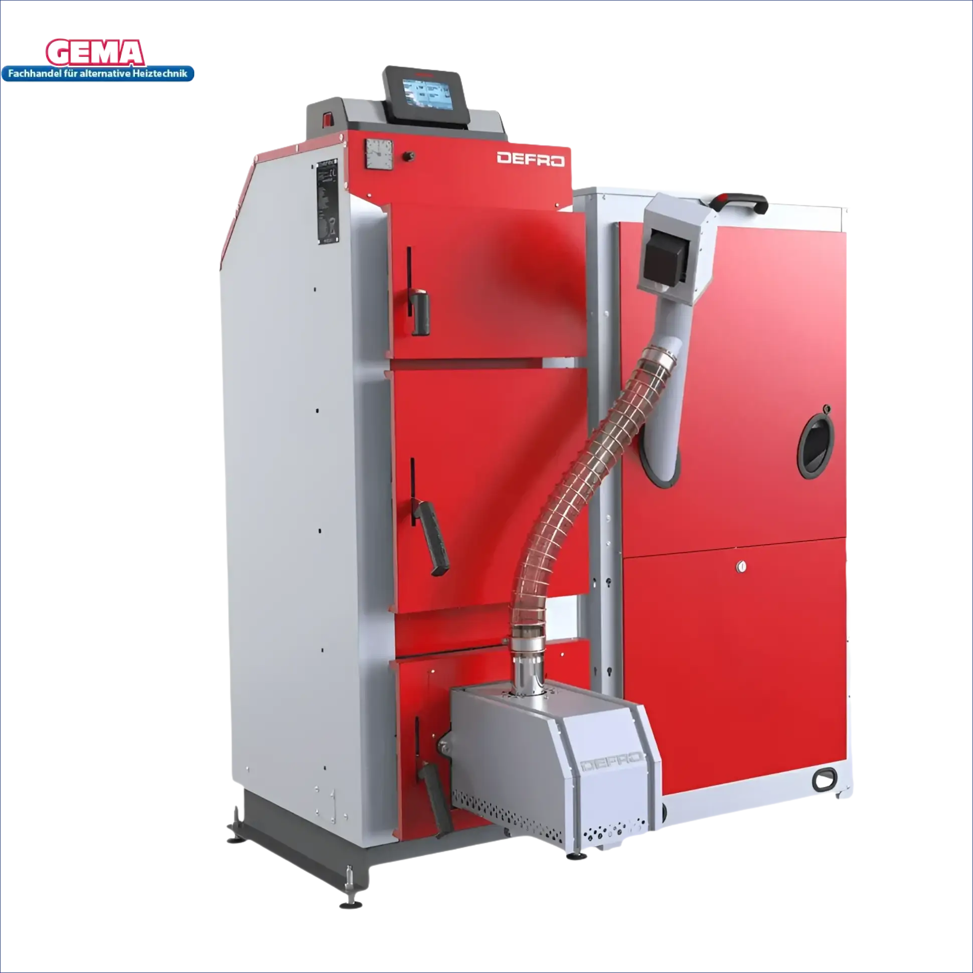 Rote und graue Industrieheizung im Produkt Defro Komfort Ekopell 14 kW Kombikessel