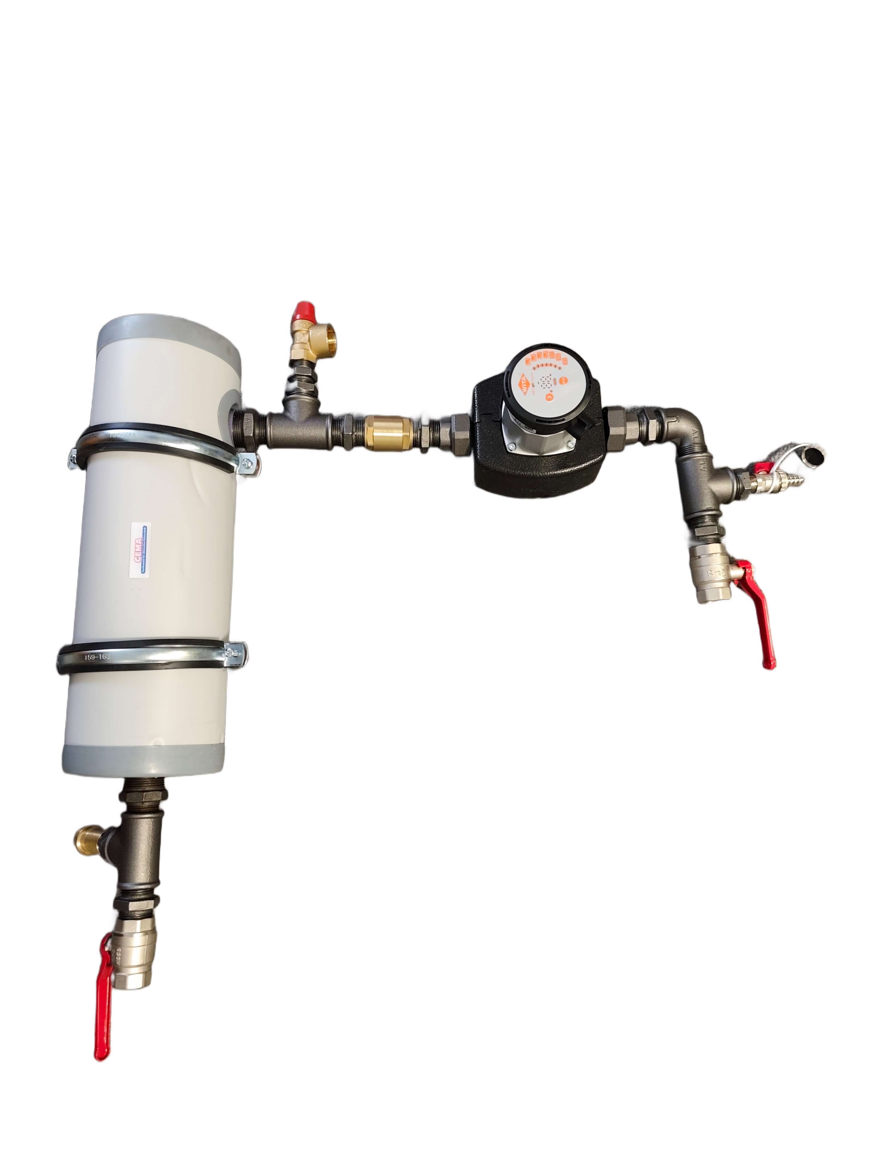 Plumbing system mit Druckmesser, temperguss doppelnippel und reduzierstück für Gema Anschlusspaket