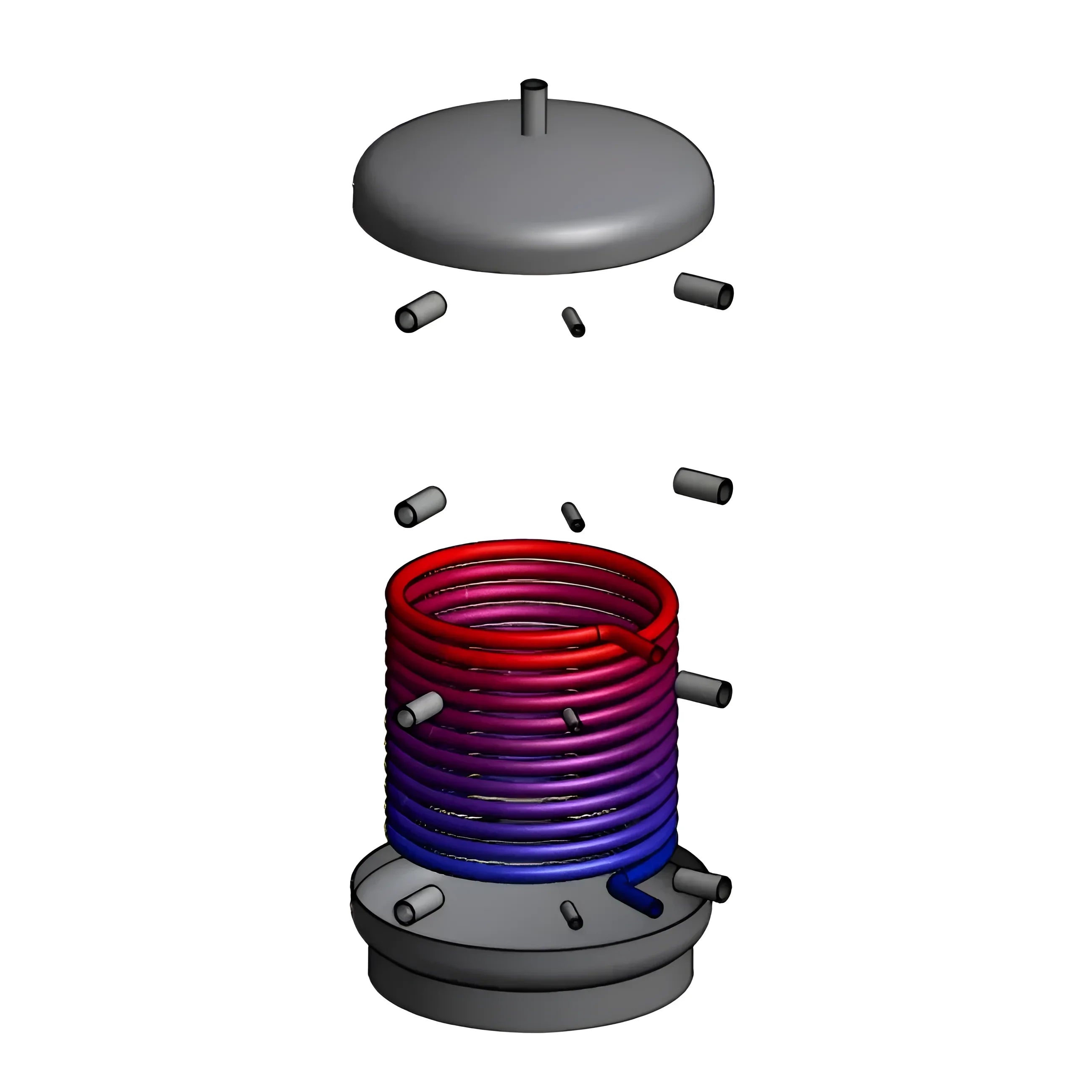 Explodierte Ansicht des thermoflux pelling komplettpaket für einfache bedienung und verbrennung gewährleistet