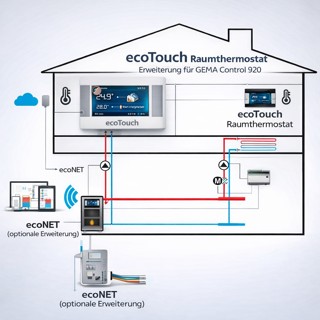Plum EcoTouch Room Thermostat Extension GC920 pro ovládání vytápění