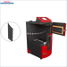 Roter und schwarzer Holzvergaser Kessel mit offenem Tür, Modell Attack SLX Lambda 55 kW