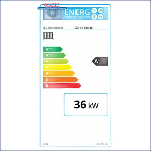 Energieeffizienzlabel für Heizgerät Holzvergaserkessel IBC GK 7k-öko 36 kW