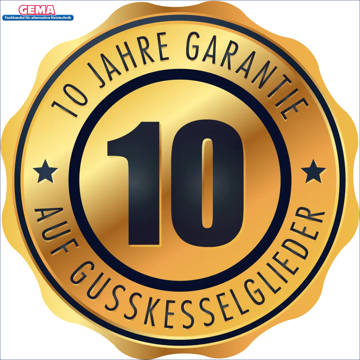 Gold-Garantie-Siegel mit Sternen für Holzvergaserkessel IBC GK-7k-öko 36 kW