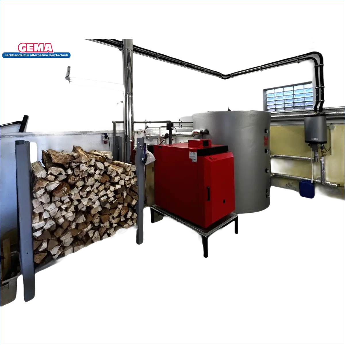 Roter Holzvergaserkessel IBC GK-7k-öko 36 kW für effiziente Heizungen