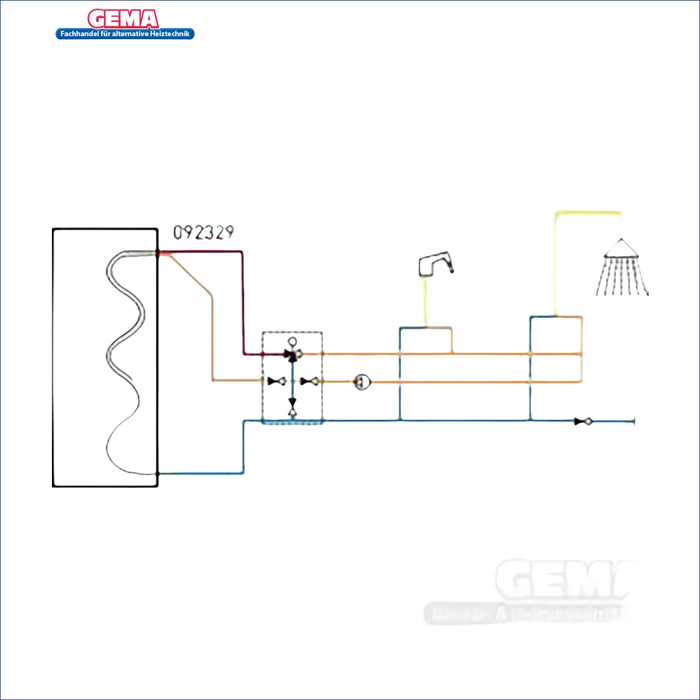 Plumbing diagram für HydroKit für Warmwasserzirkulation LK 551 HWC 3/4
