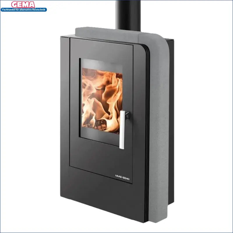 Brennender Kaminofen Aruba Easy von Haas + Sohn in Quarzit Grau mit Easy Control