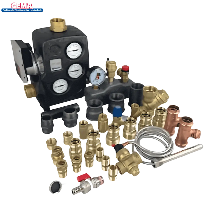 Plumbing and heating components for Komplettpaket HmSoWT mit dem ATTACK DPX Holzvergasungskessel