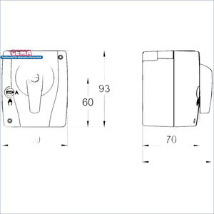 Bild eines LK 950 Stellmotors mit Dimensionen, ideal für Volt Mischerantrieb und 3-Punkt SPDT Boilers