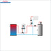 Diagram illustrating Master V.3 PLUS heating control system with red and blue pipes for efficient heat distribution.