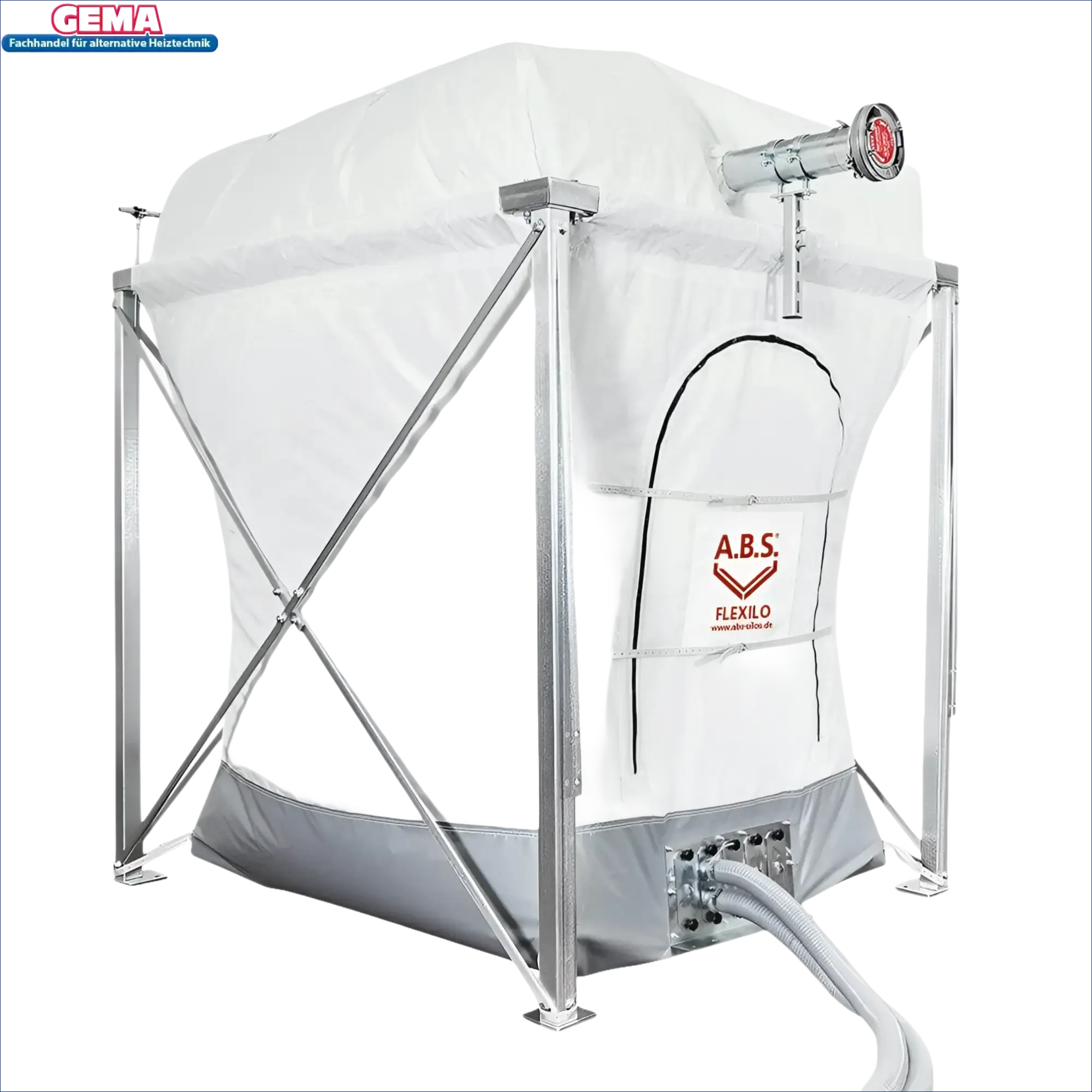 Industrieller Bulkcontainer mit Metallrahmen für pelletsilo flachboden inkl. Flexilo® Flachboden