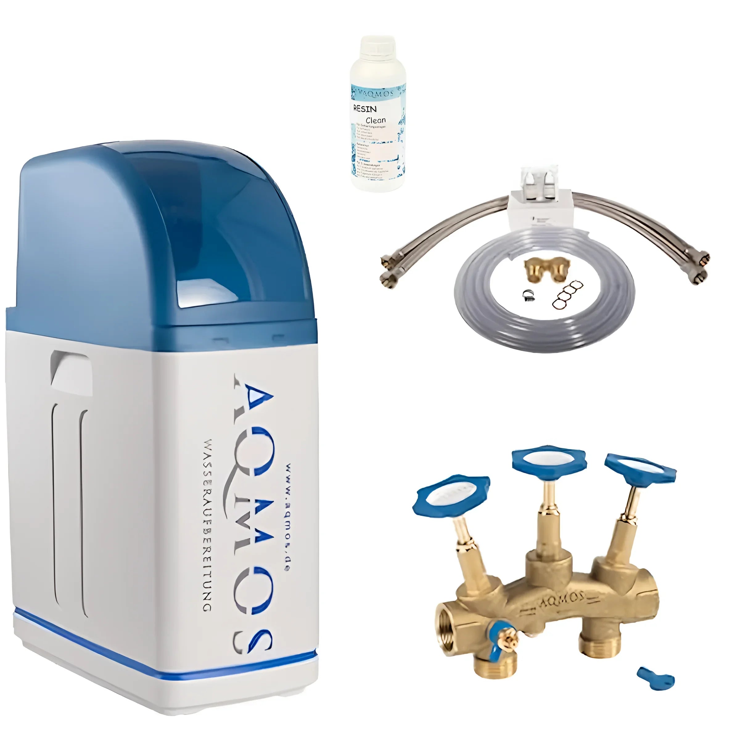 Aqmos R2D2-72 Wasserenthärtungsanlage mit Zubehör 🔧💧 für effiziente Kalkentfernung im Haushalt.