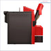 Roter und schwarzer Industrierohrkessel Attack Pellet 30 Automatic Plus