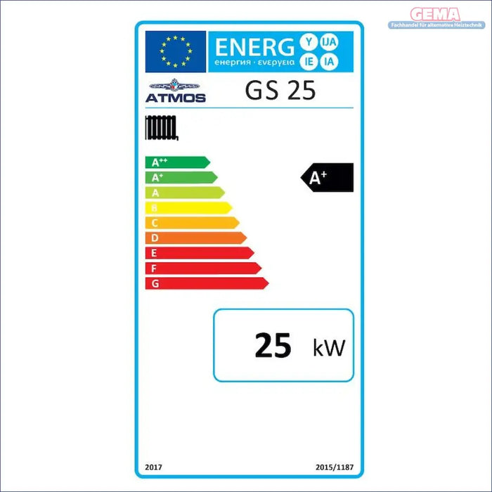 Energieeffizienzlabel für einen GS 25 Holzvergaser-Heizkessel