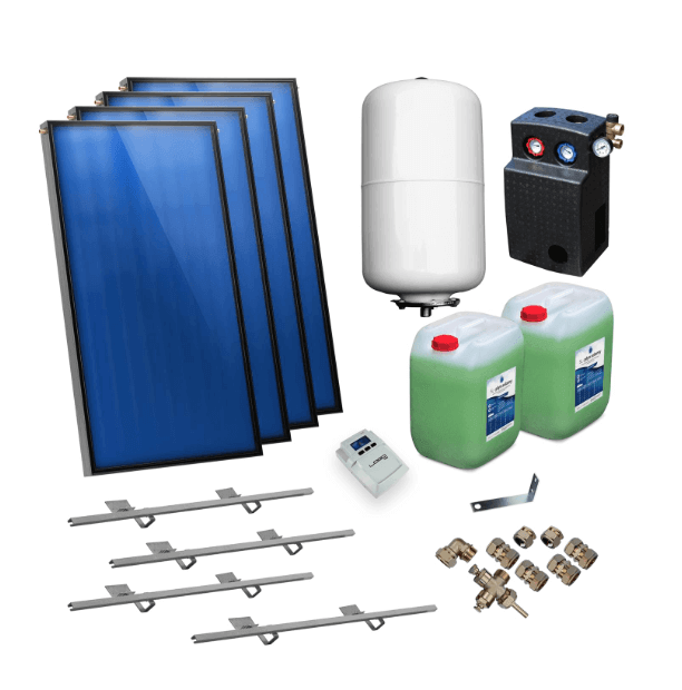 Solarpaket plana kollektorer AMX2.51 10.12 m² för snedtak - GEMA Shop