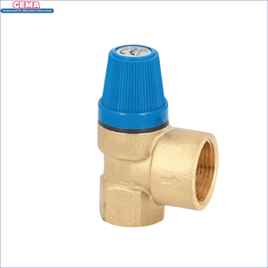 Brass-Druckreduzierventil mit blauer Einstellknopfung für Trinkwasserspeicher 120 L
