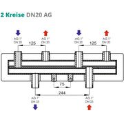 Verteilerbalken 2 oder 3 Heizkreise Sunex - GEMA Shop