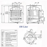 Warmwasserspeicher Trinkwasserspeicher 100 Liter mit 11/2" Anschluss für PV.