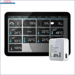 Bild eines Smart Home Steuerungssystems mit Witterungsgeführte Regelung Gema Control 920 mit Internetmodul Econet Typ CT6