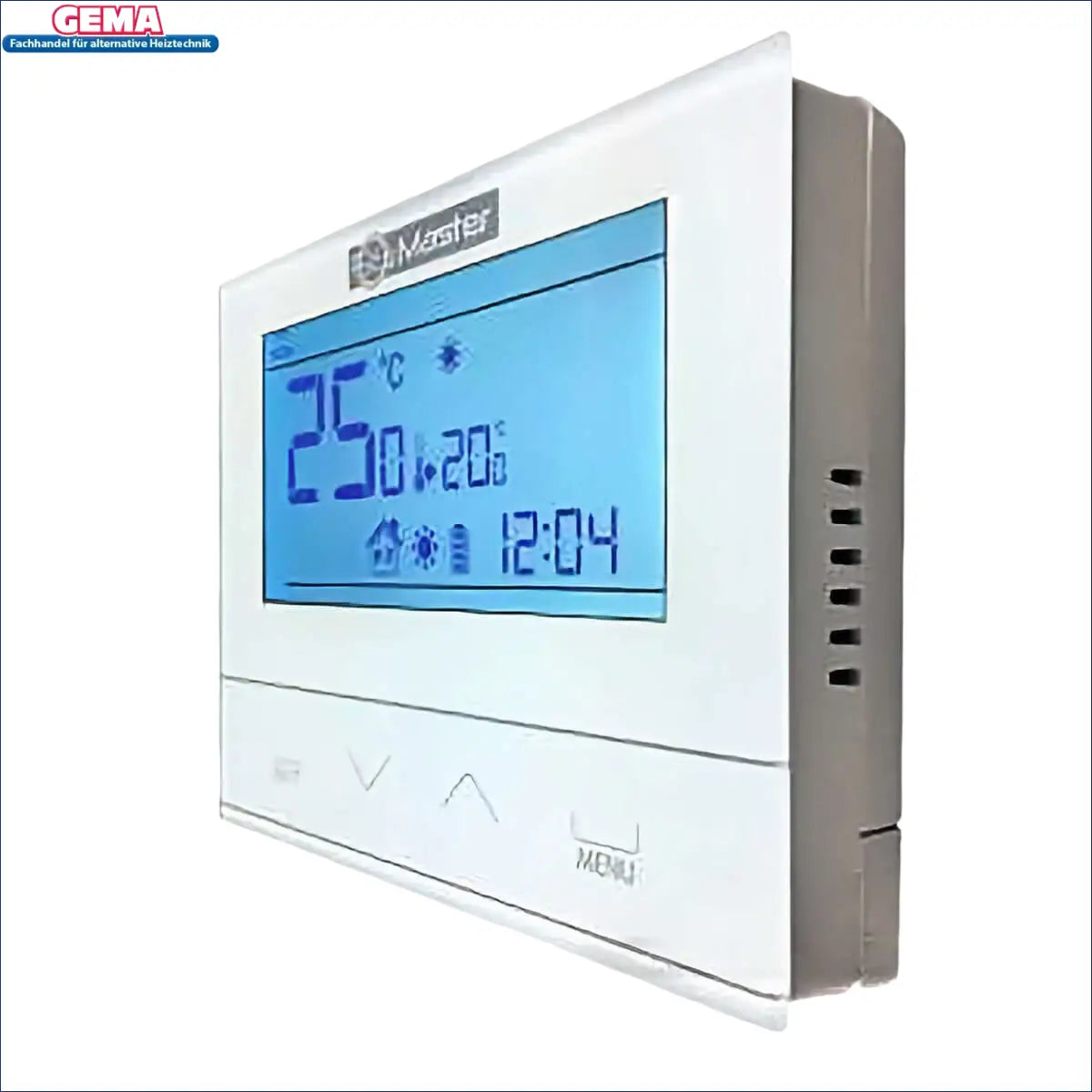 Weiße digitale Thermostat Zimmerregler Master für Wochensteuerung und Boilers mit Hintergrundbeleuchtung